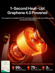 RANVOO graphene space heater tilted 120 degrees for heat