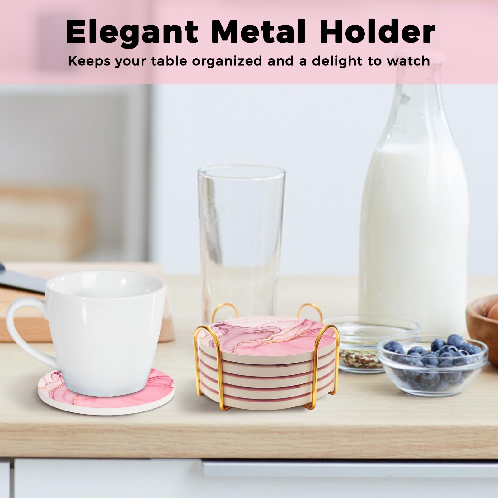 Absorbent ceramic coaster with rapid moisture absorption