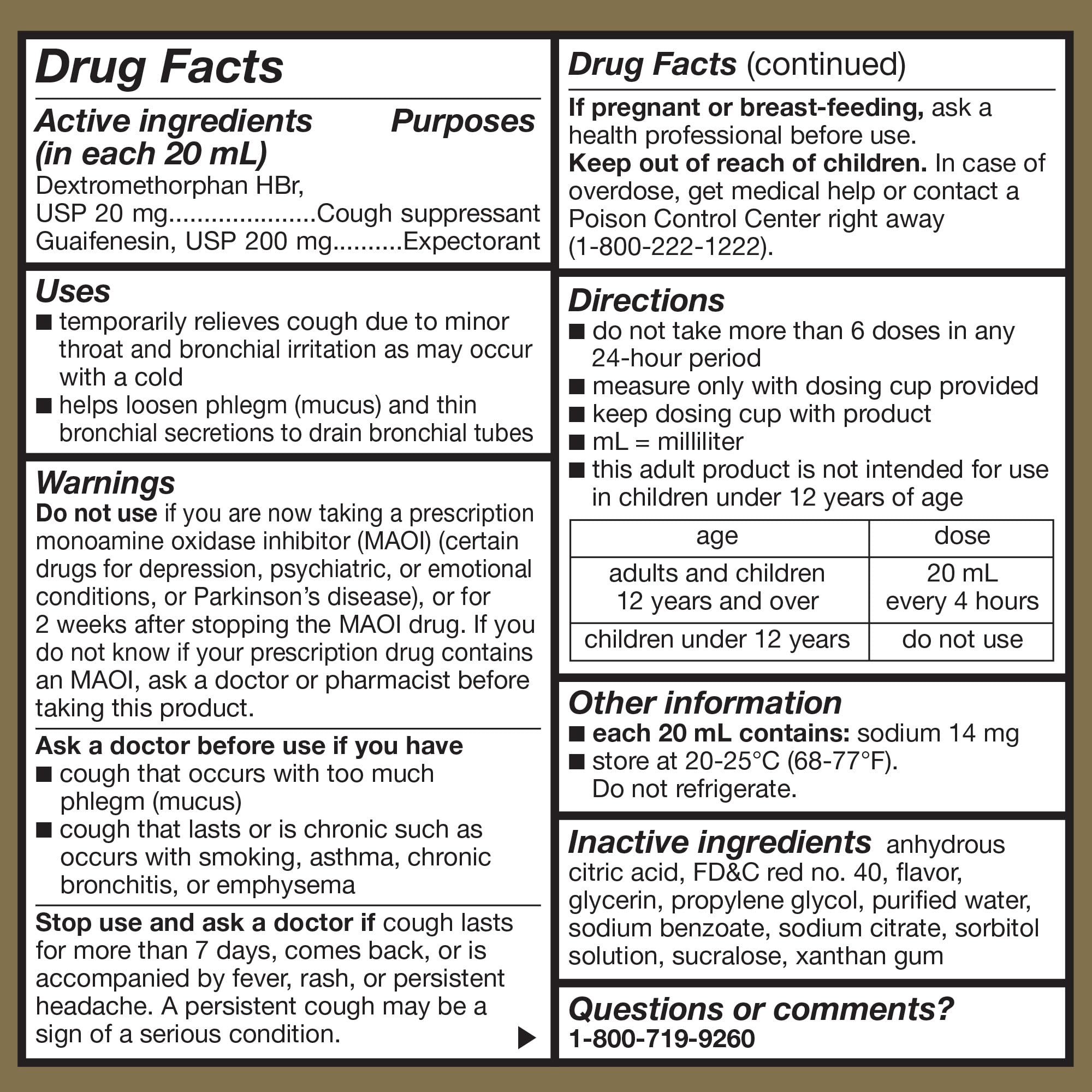 Non-drowsy alcohol-free cough syrup 8 oz bottle