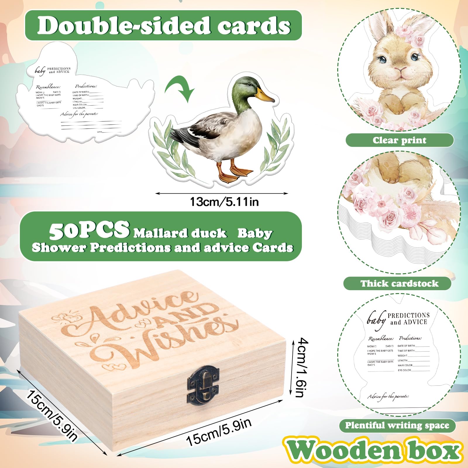 Square wooden box for prediction and advice cards