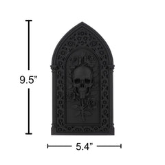 Matte black PLA skull and roses with arch border detail
