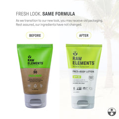 Mineral sunscreen SPF 30 tube packaging with zinc oxide