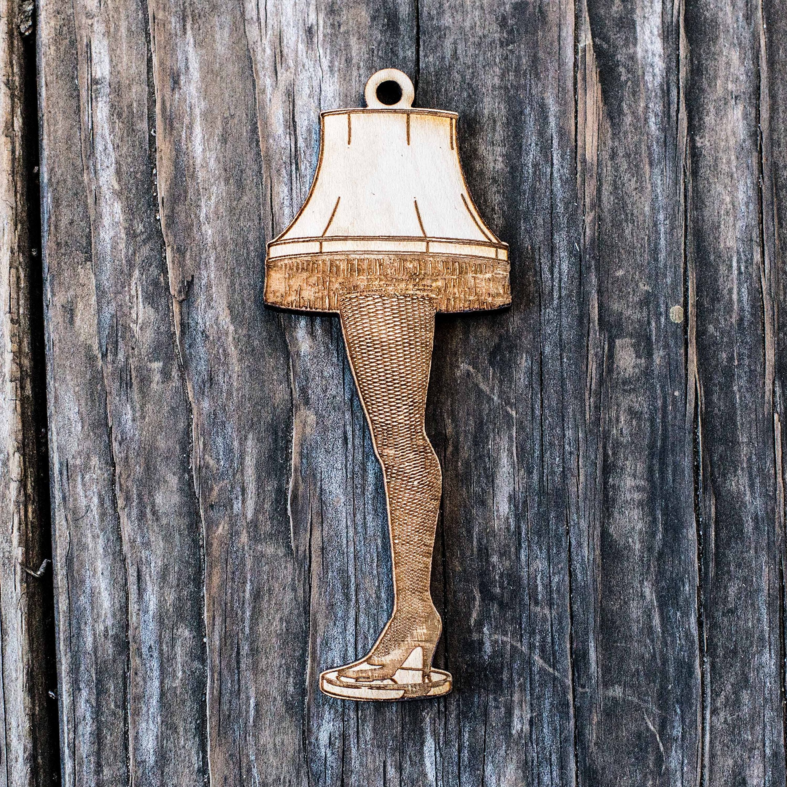 Raw Wood ornament design Leg Lamp