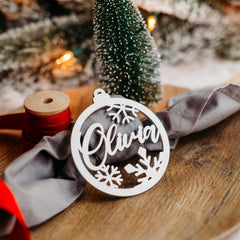 Gold glitter acrylic ornament finish option