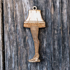 Raw Wood ornament design Leg Lamp
