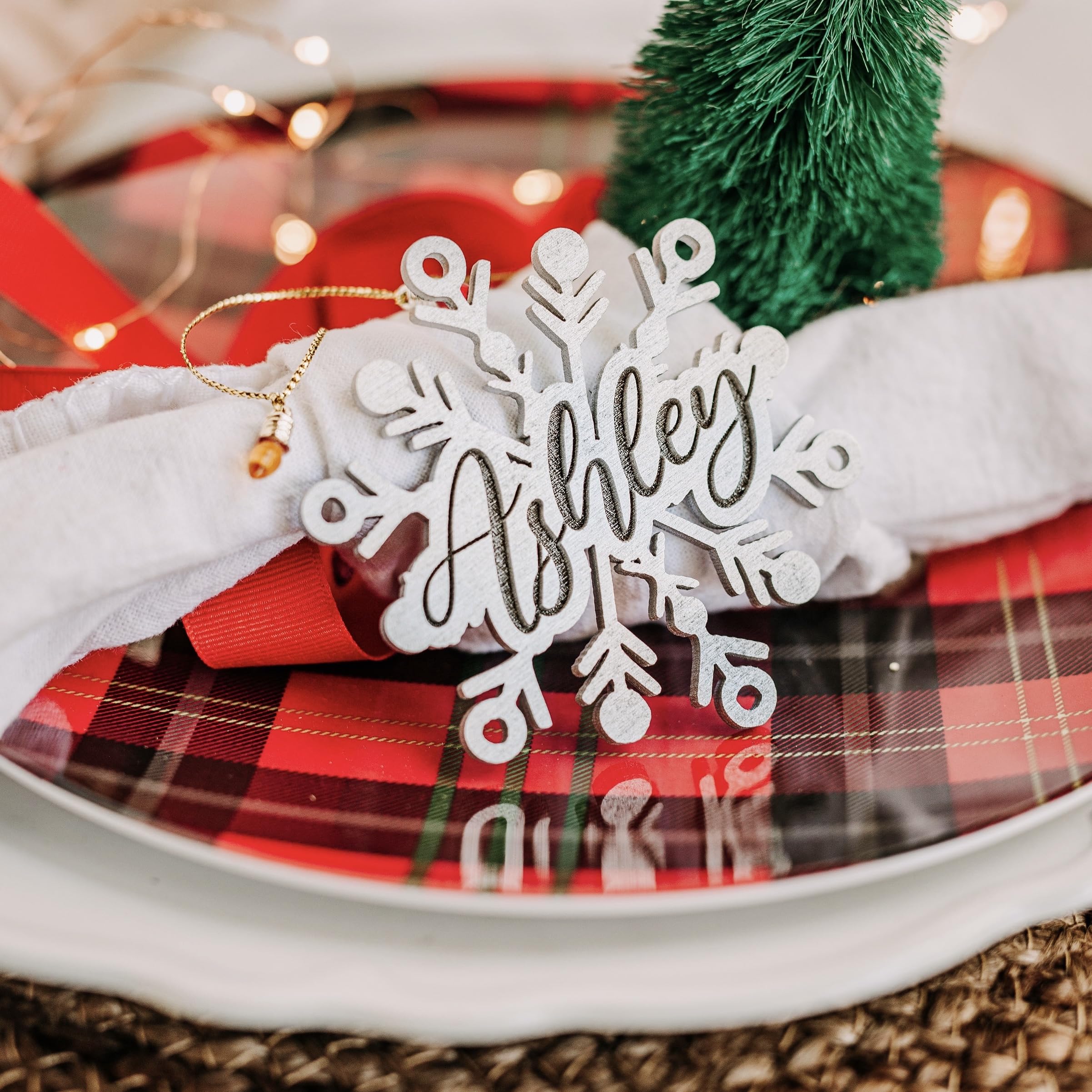 Raw wood finish ornament for Christmas decor
