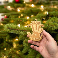 Raw wood ornament 3x4in back view
