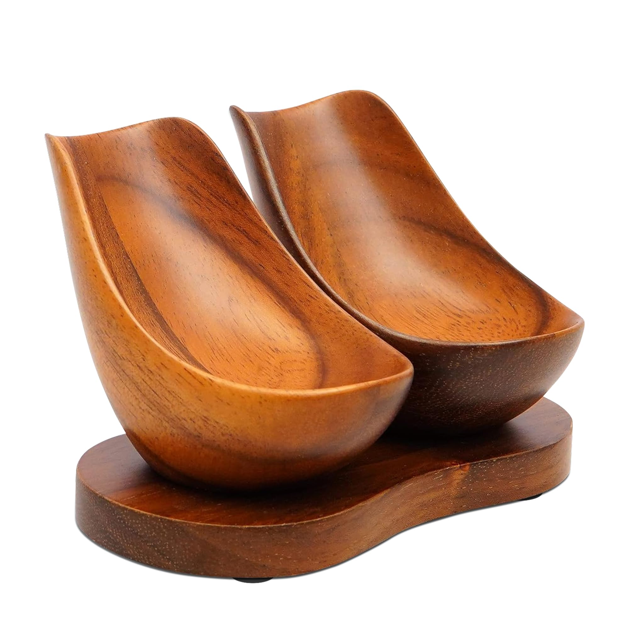 RAWHYD wooden dual tobacco pipe stand with two slots