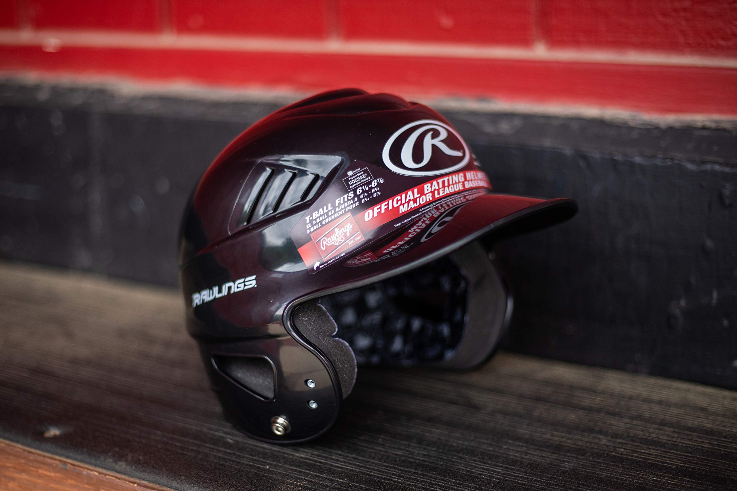 Gloss finish molded shell Rawlings COOLFLO helmet