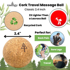 Rawlogy travel cork massage ball Sanded Cork material