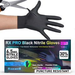 Raxwell Black Nitrile Cooking Gloves 100 Pack product packaging