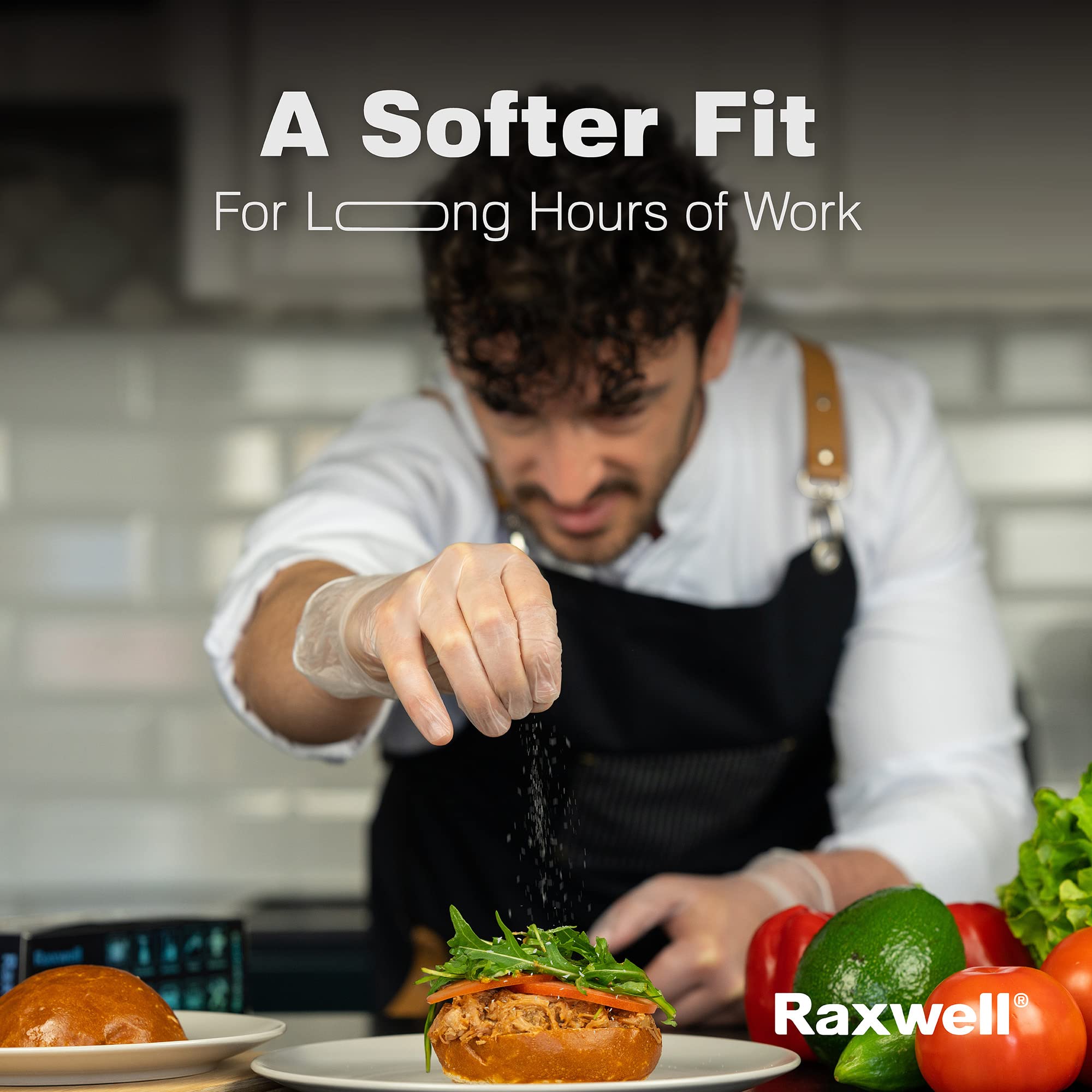 Powder-free vinyl gloves ideal for food prep in bulk