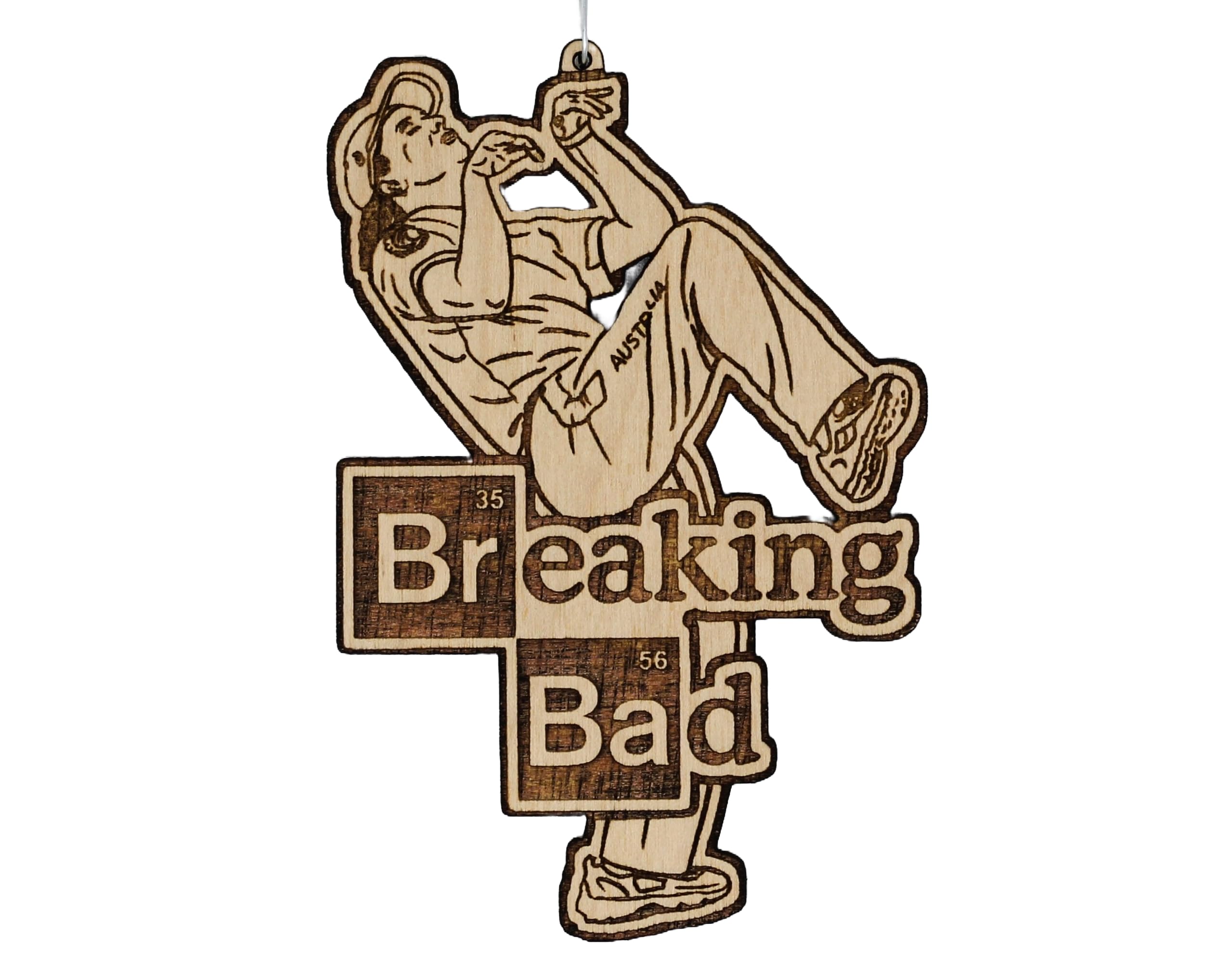 Raygun Breaking Bad Break Dancer ornament front view laser-cut