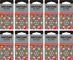 312 Rayovac hearing aid batteries pack for long lasting power