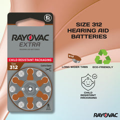 Rayovac zinc air battery 312 size 60 count