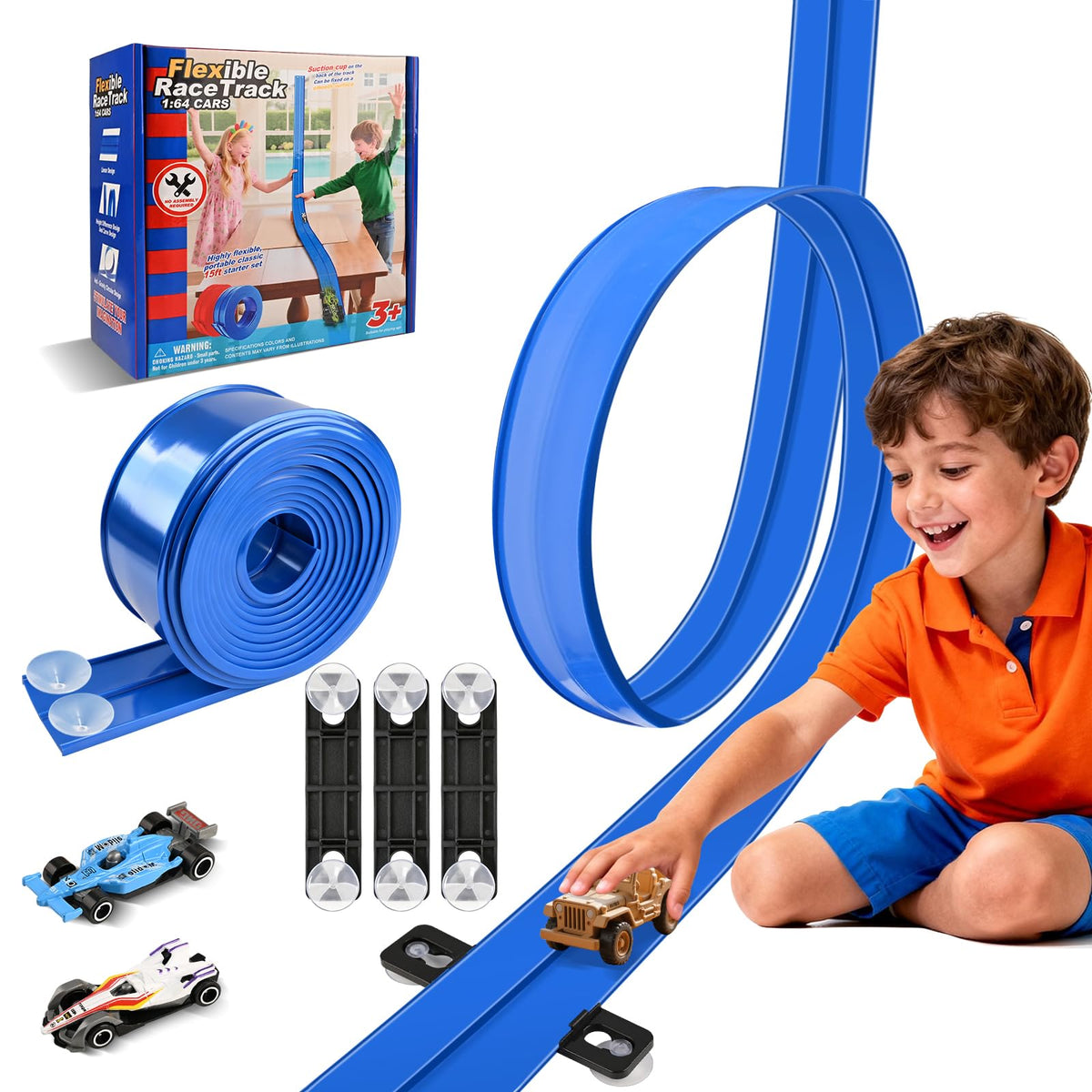 Razobws 15ft flexible track dual lanes blue