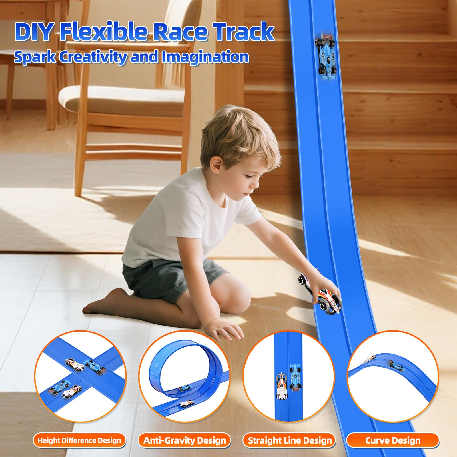 Indoor and outdoor play on Razobws track