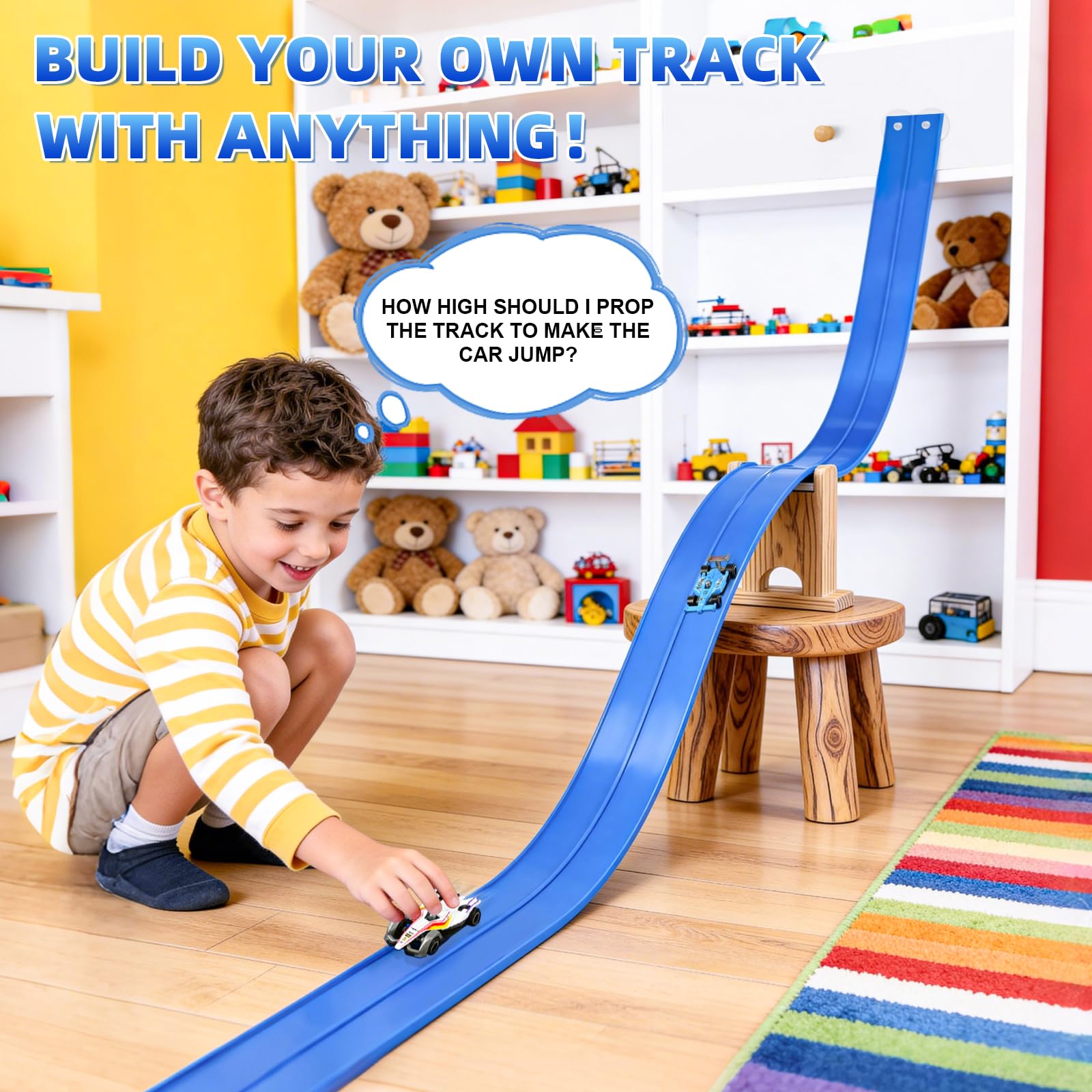 No assembly required dual track design for play