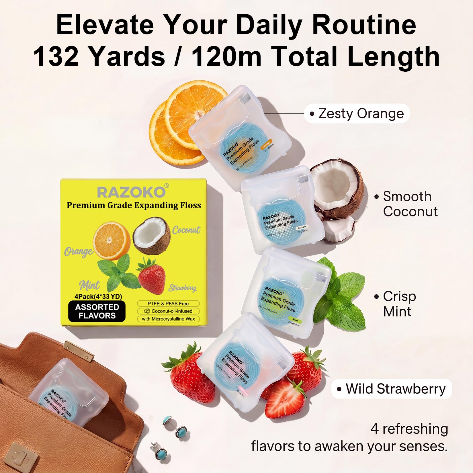 Total 120m floss in 4-pack variety set