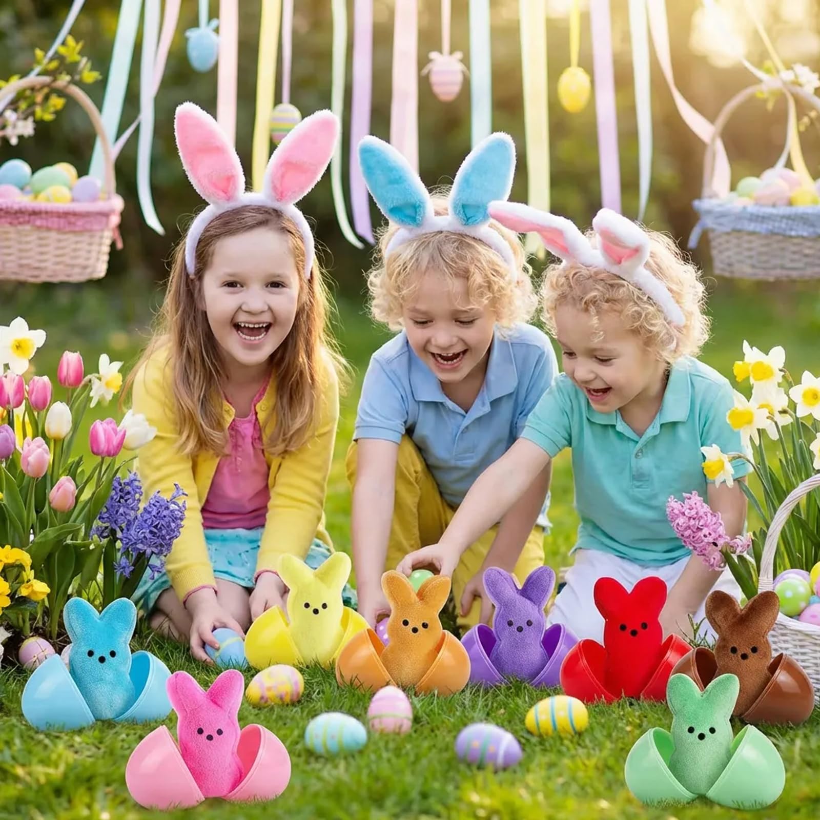 Easter bunny plush toy suitable for egg hunts and play