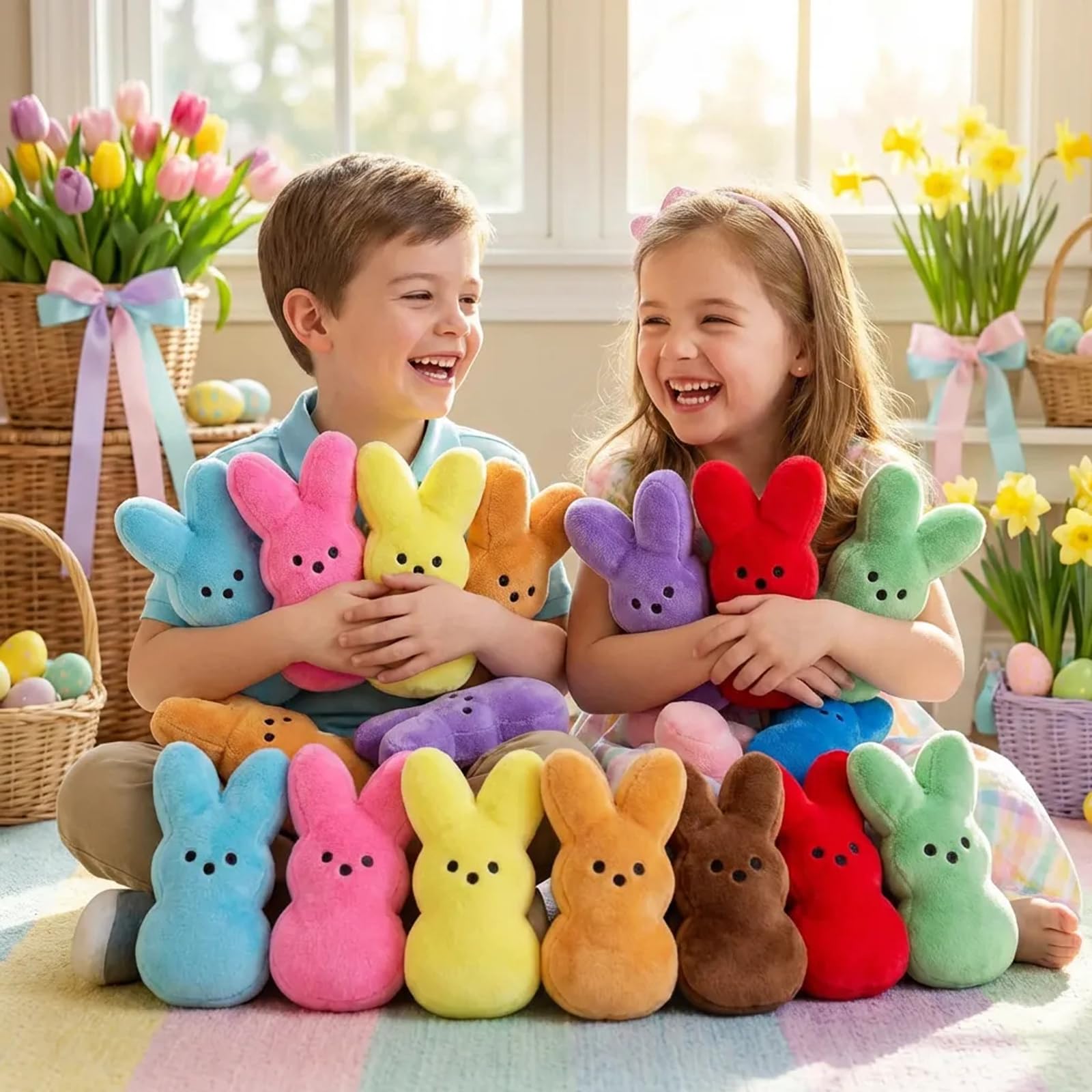 Rdogeia 16pc Easter plush bunny set for gifting