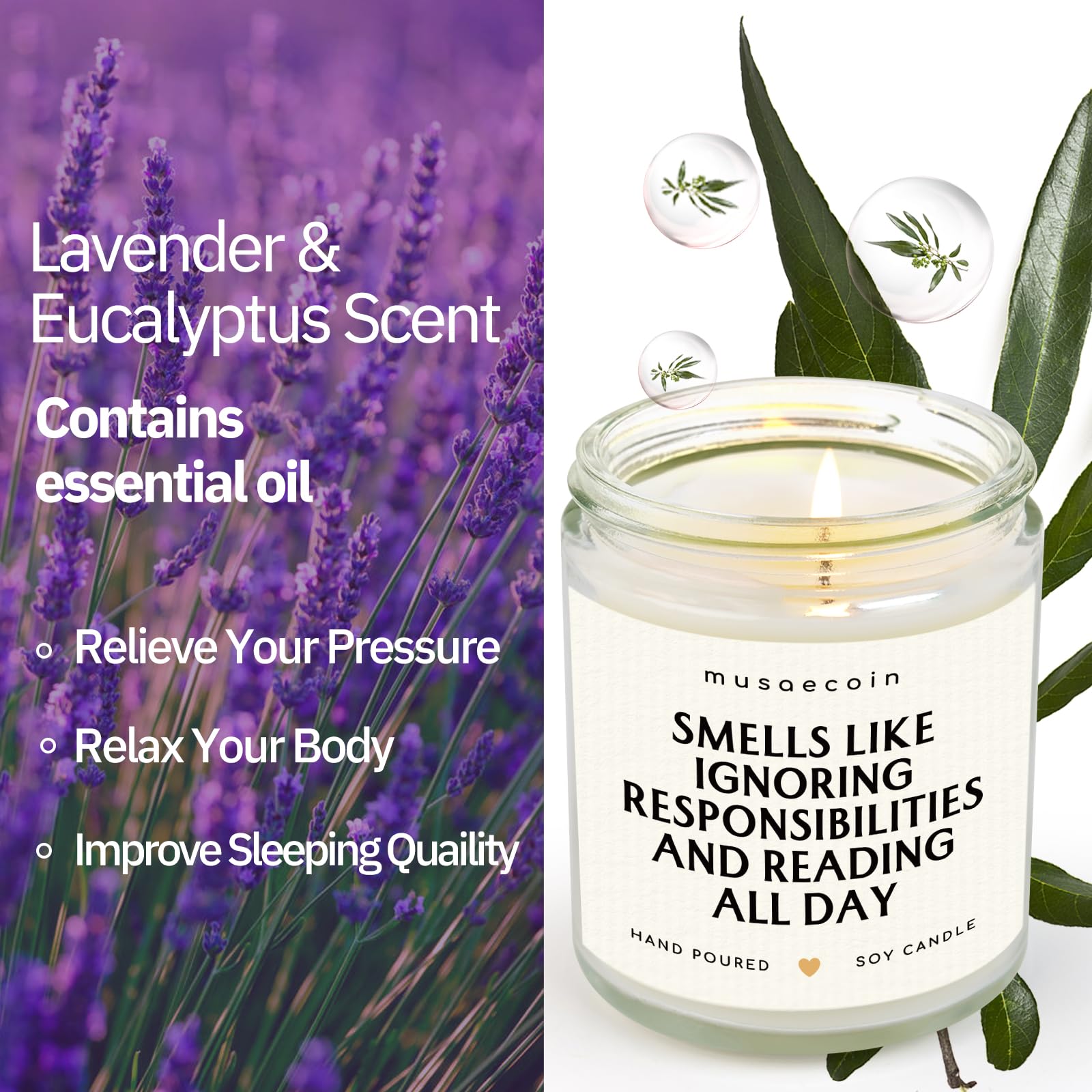 readers gift candle lavender aroma museacoin jar