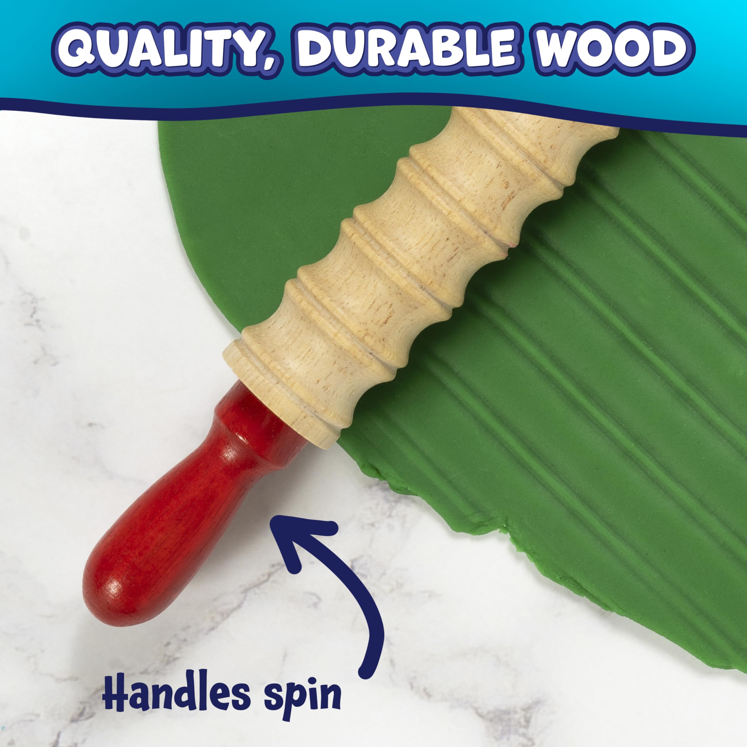 Wooden craft rolling pins for classroom and home use