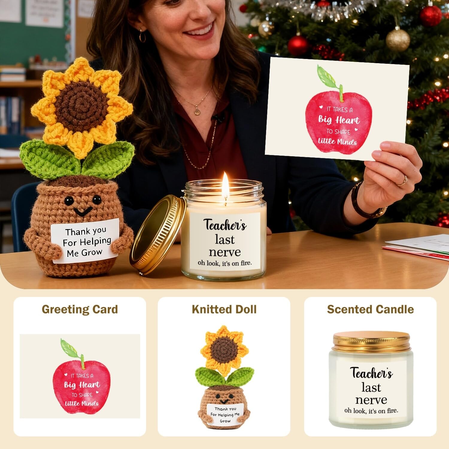 Thank you note and sticker included in gift set