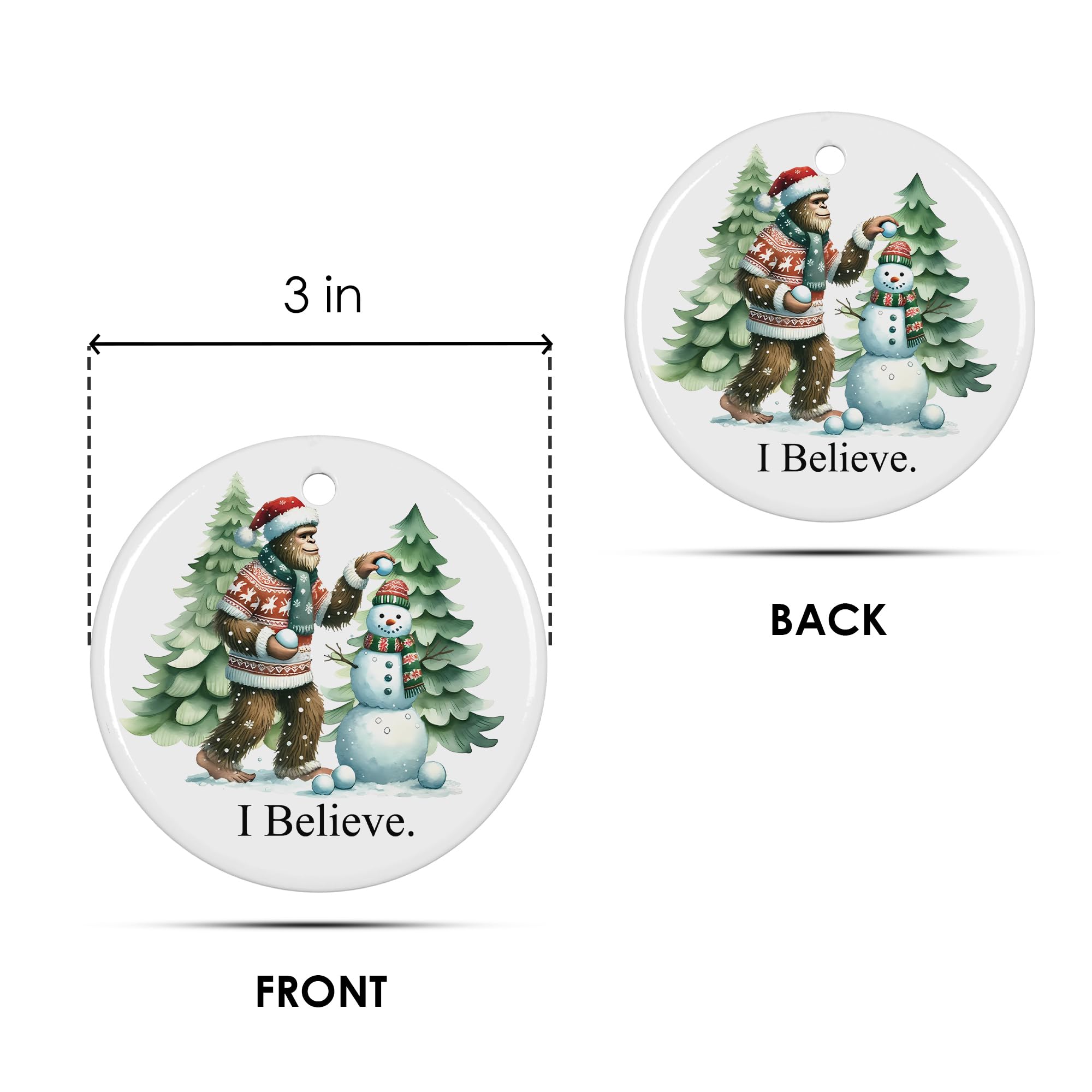Pacific Northwest Bigfoot snowman ornament gift idea