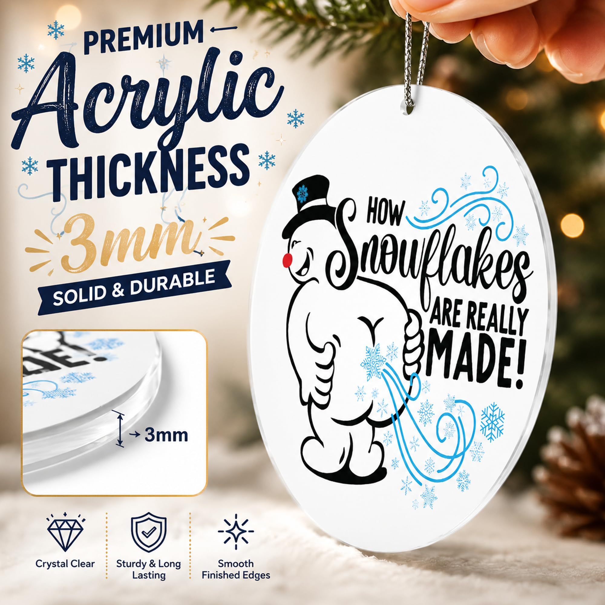 Durable mica print ornament for 2026 tree