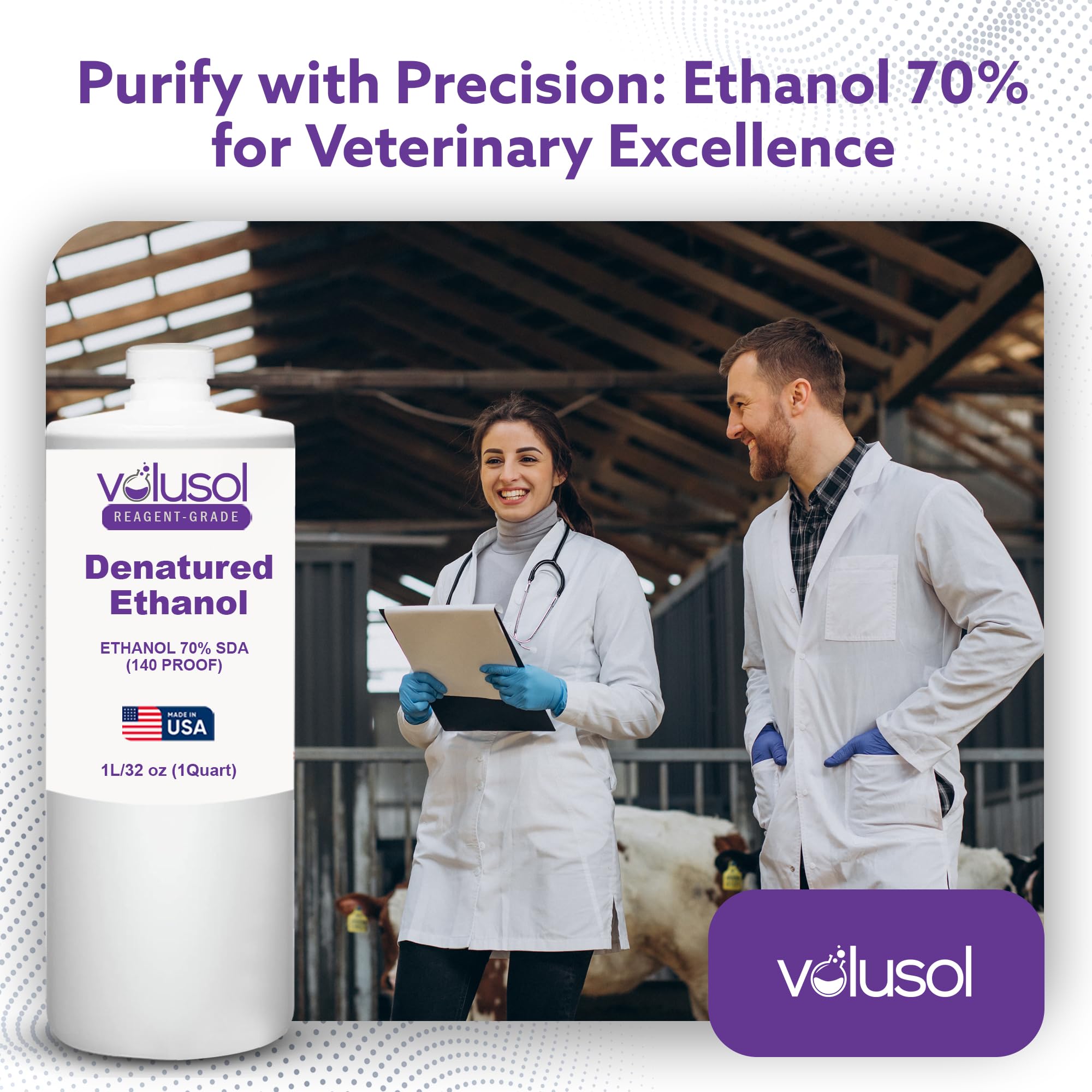 Packaging of Volu-Sol reagent-grade denatured ethanol 1000 mL