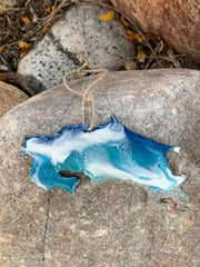 Handmade resin ornament from USA with real beach sand