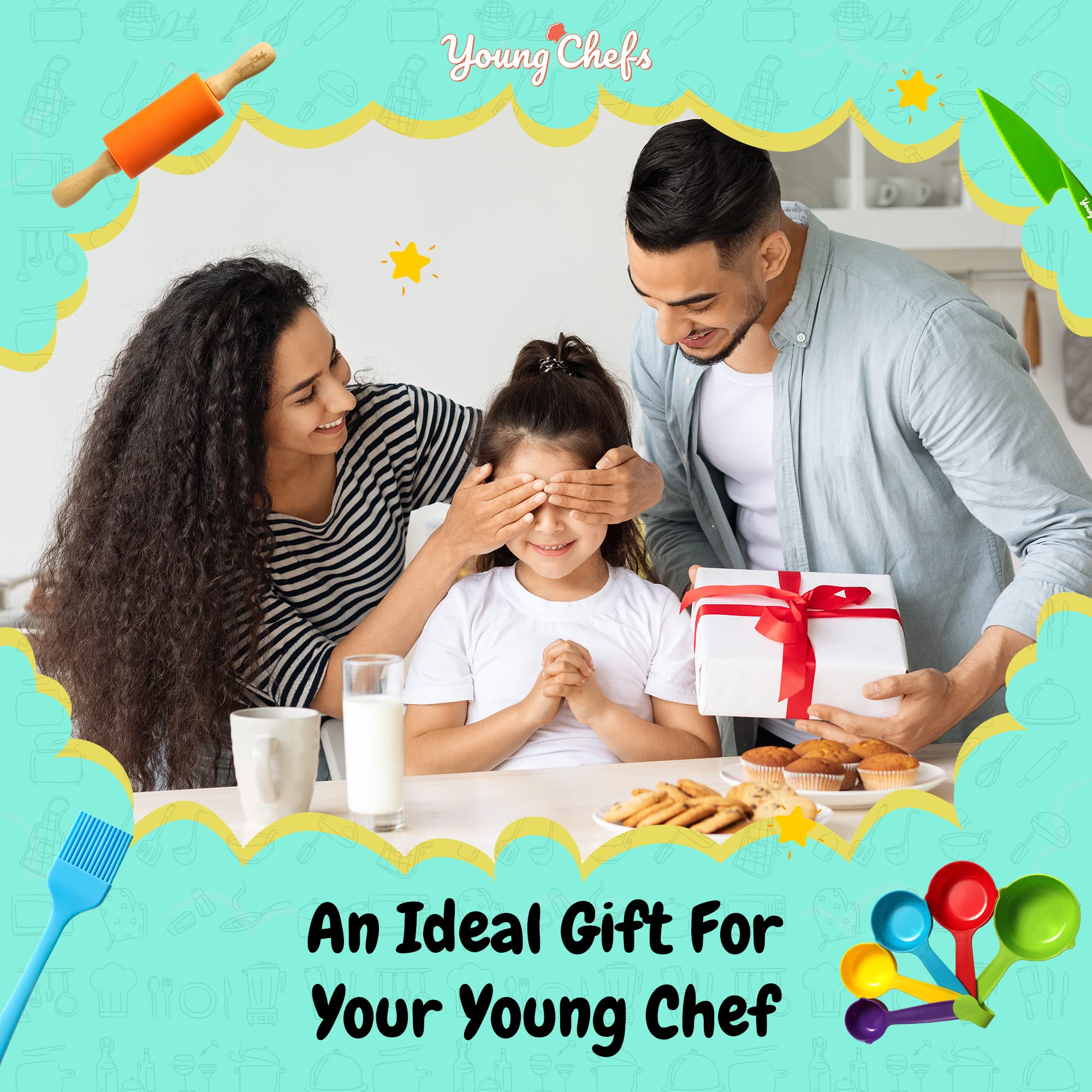 Real cooking set for kids designed for family baking activities