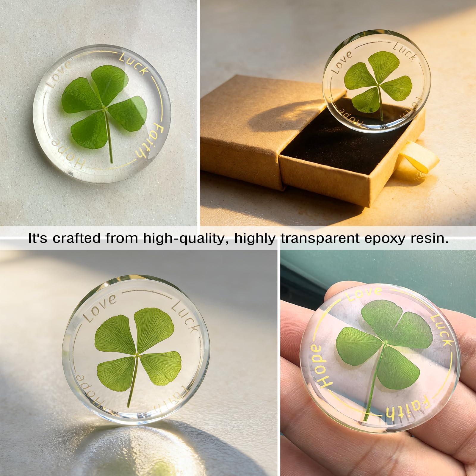 Gift box with preserved clover keepsake