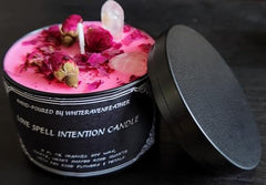 handmade 8 oz candle with rose quartz