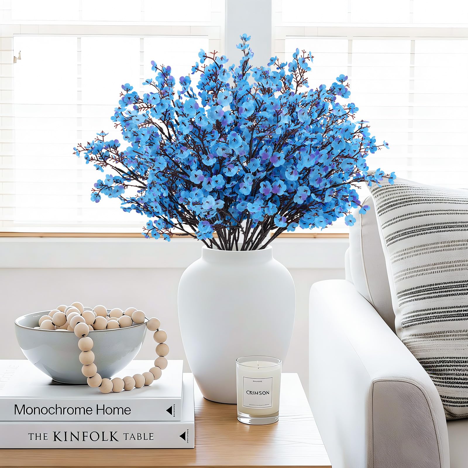 Real touch artificial babys breath stems adjustable wired for vase