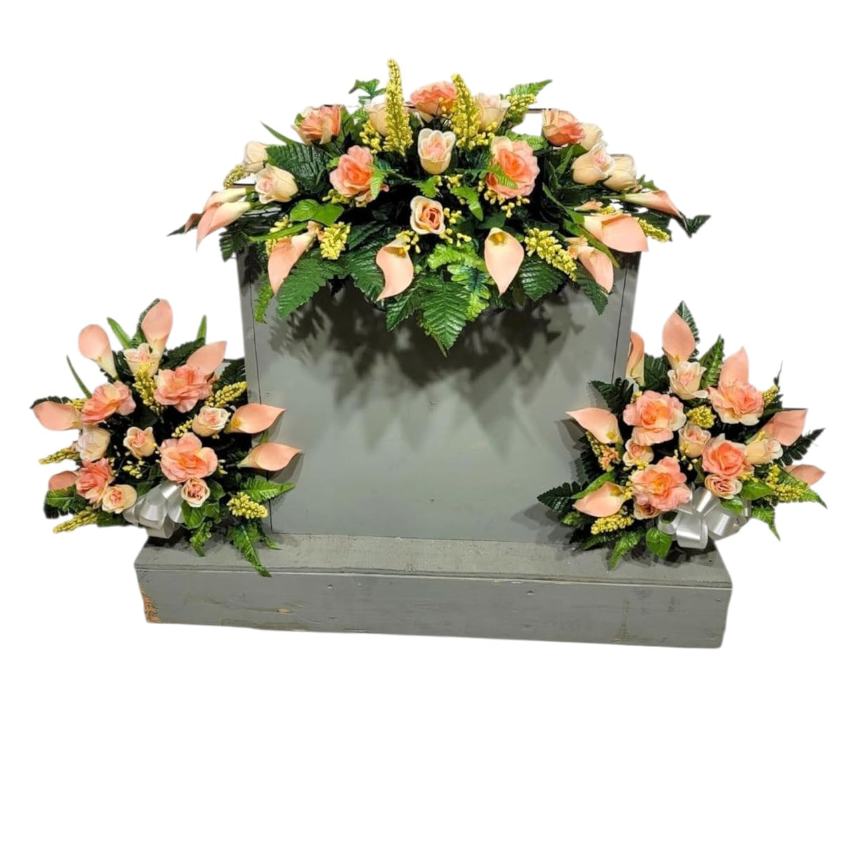 Realistic artificial cemetery flowers for grave marker