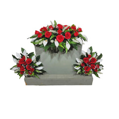Realistic Artificial Cemetery Flowers silk arrangement for grave