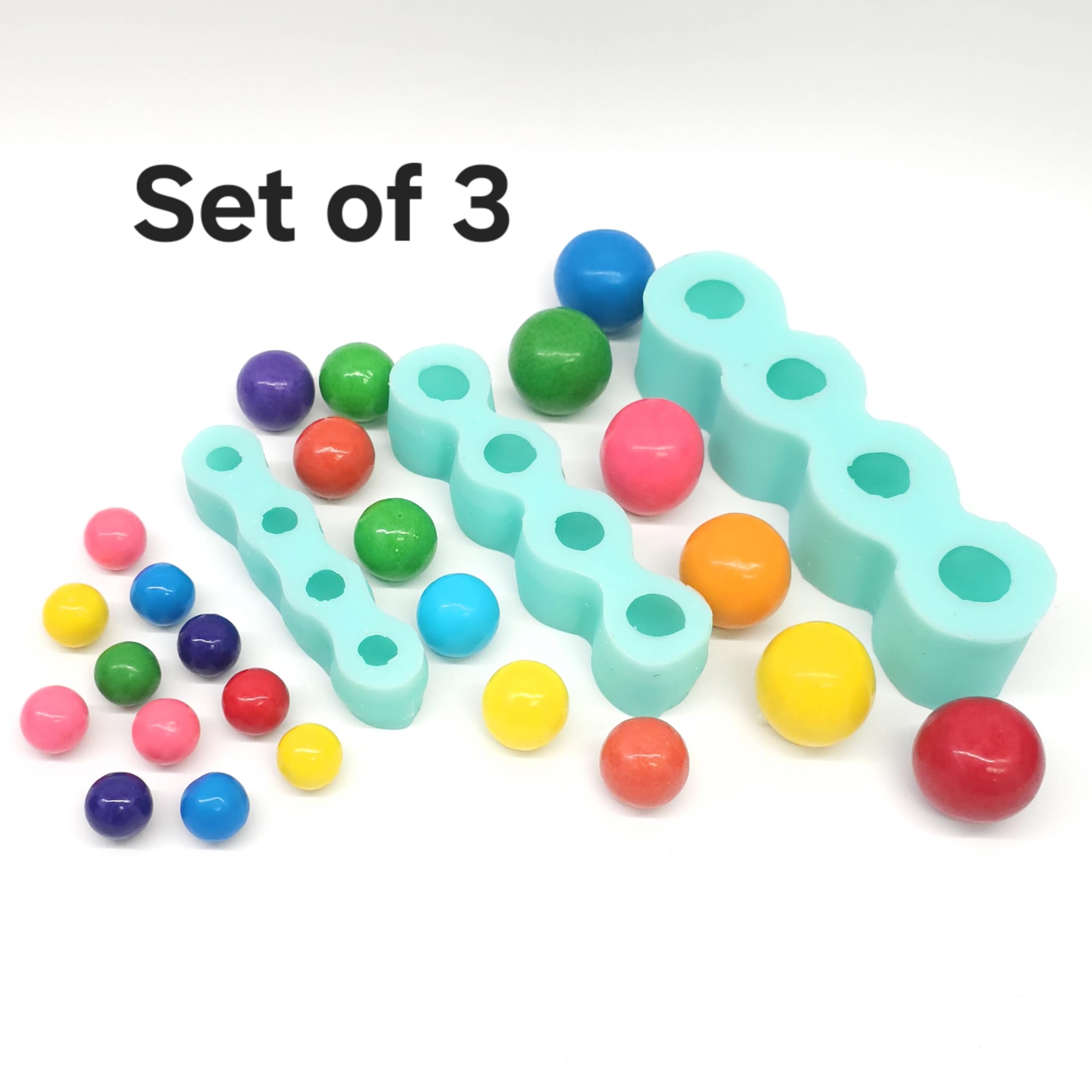Flexible silicone gum ball mold for wax melts and soap embeds