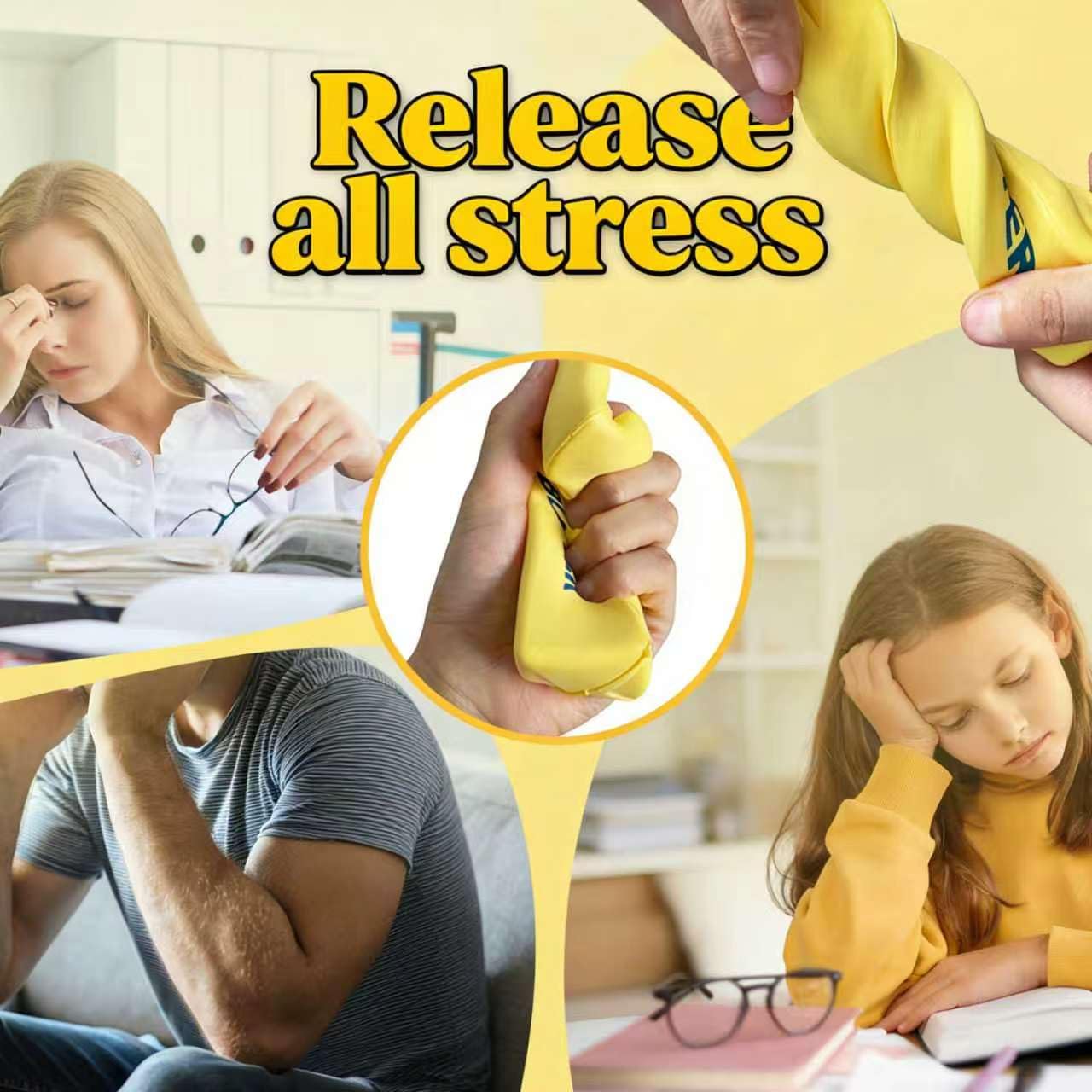 Non-slip grip stress ball for calm and focus