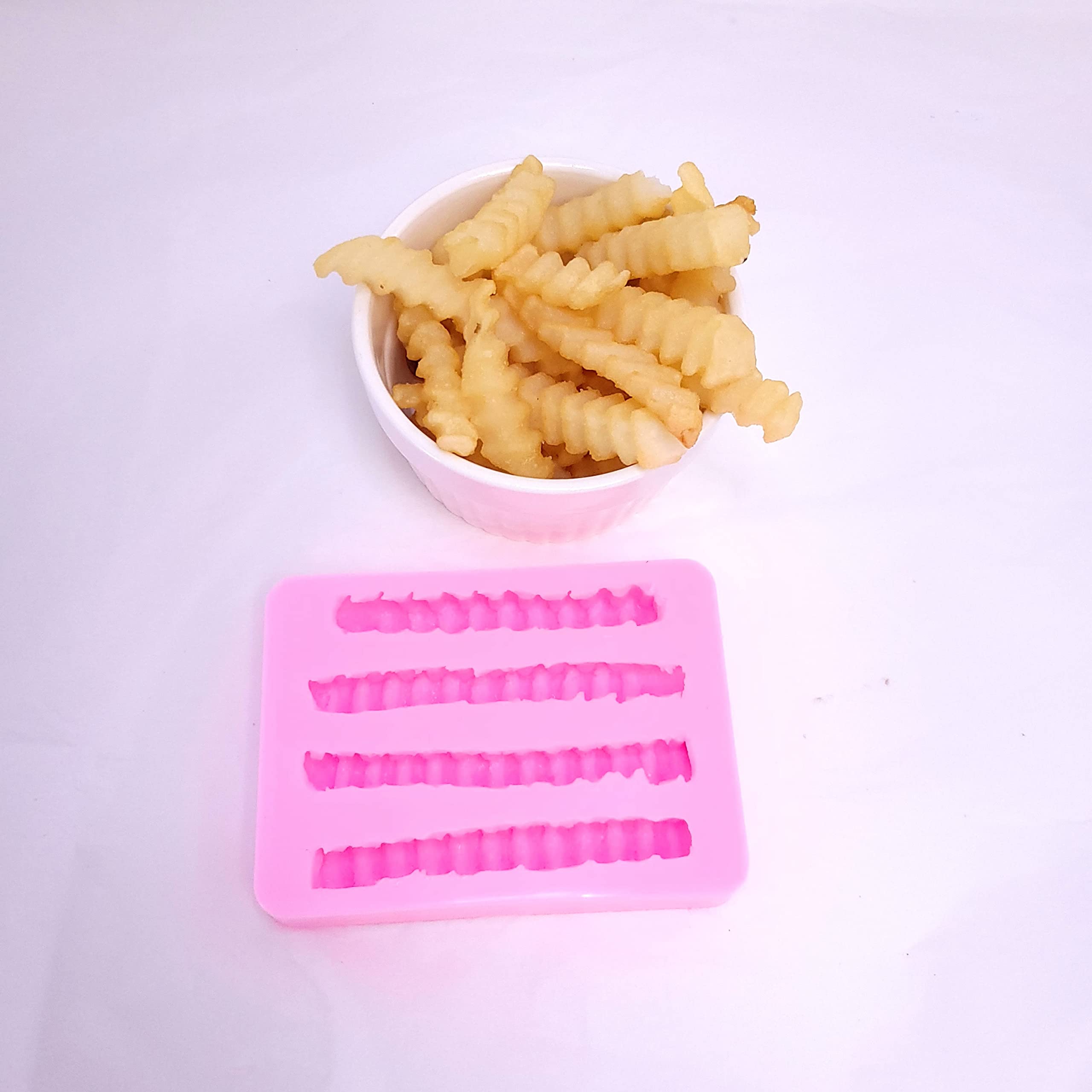 Realistic fries silicone mold for cereal candles and more