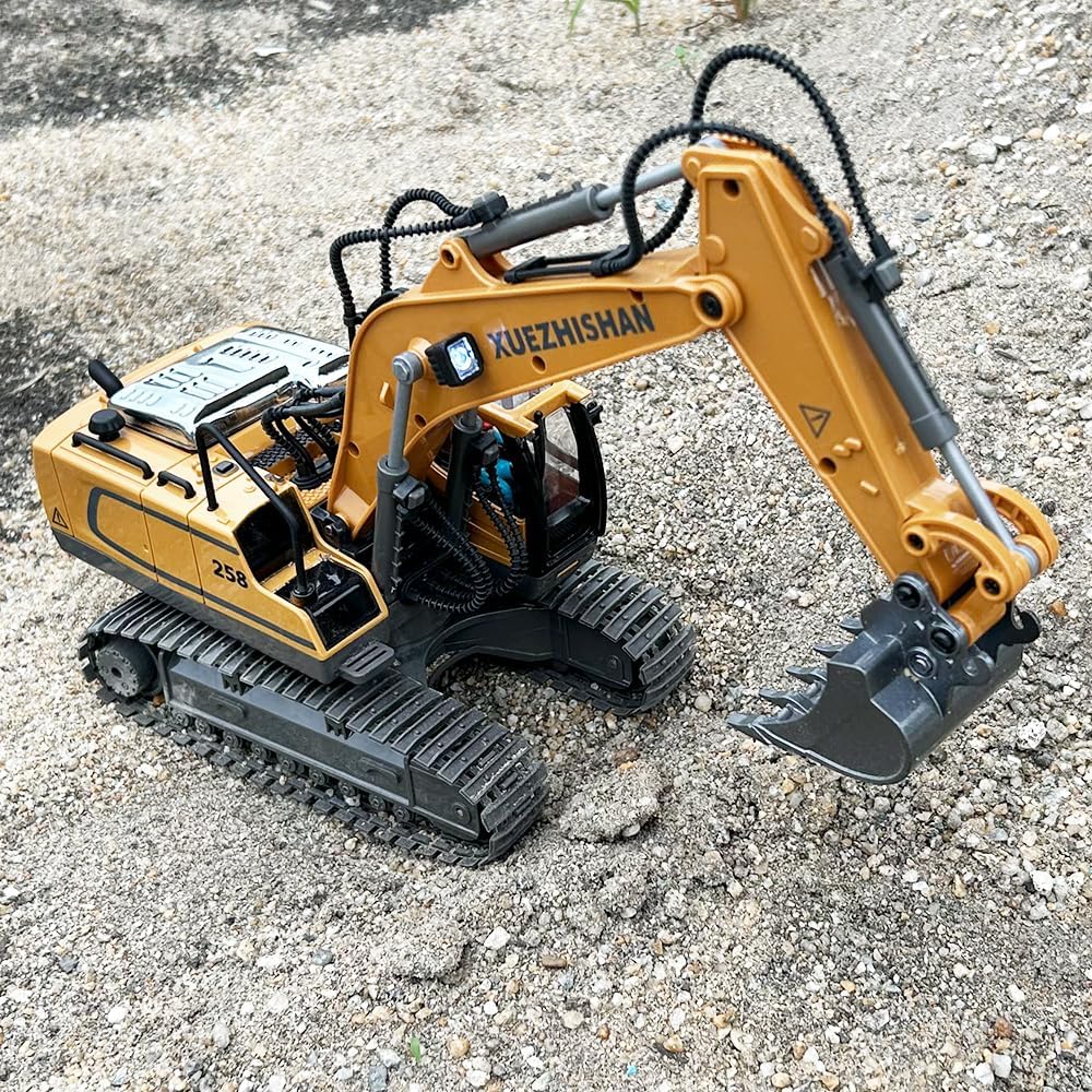 Realistic metal bucket excavator toy for kids