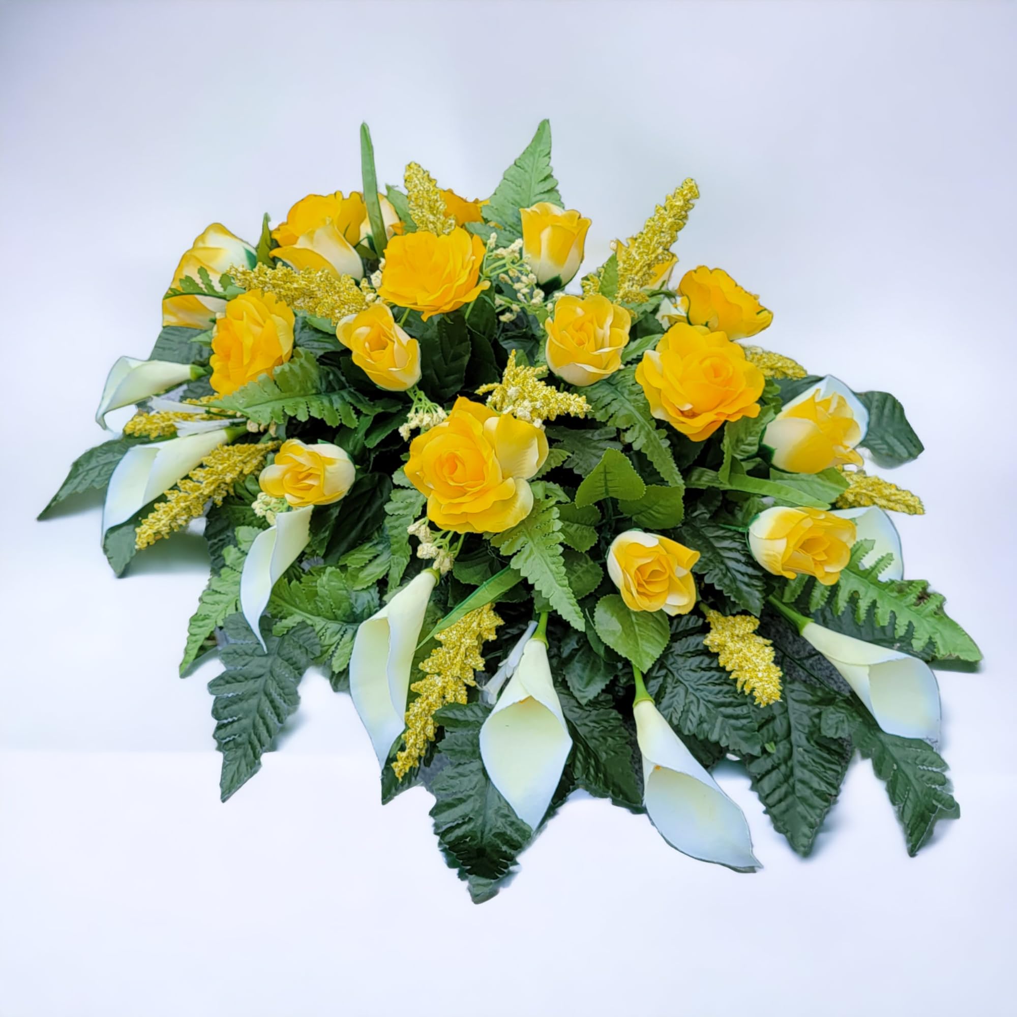 Decorative grave flower saddle for cemetery display