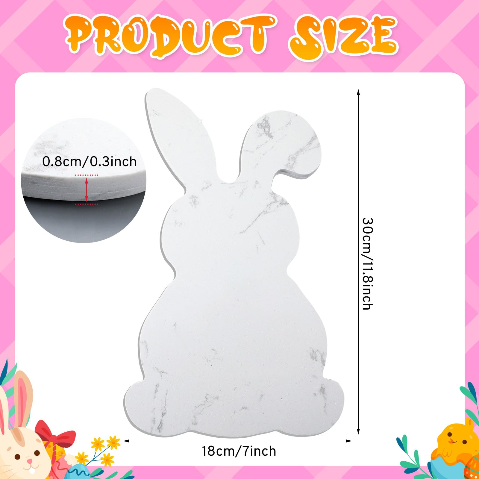 Reallnaive marble Easter bunny board close up edge