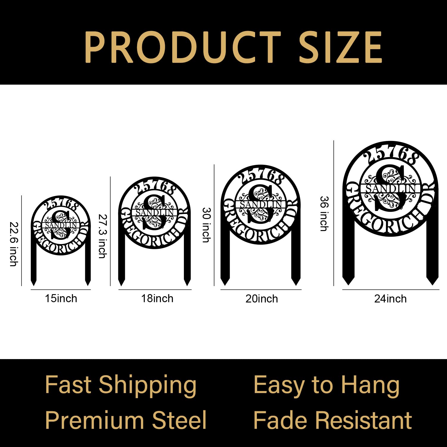 Realtor closing gift address sign silver color option