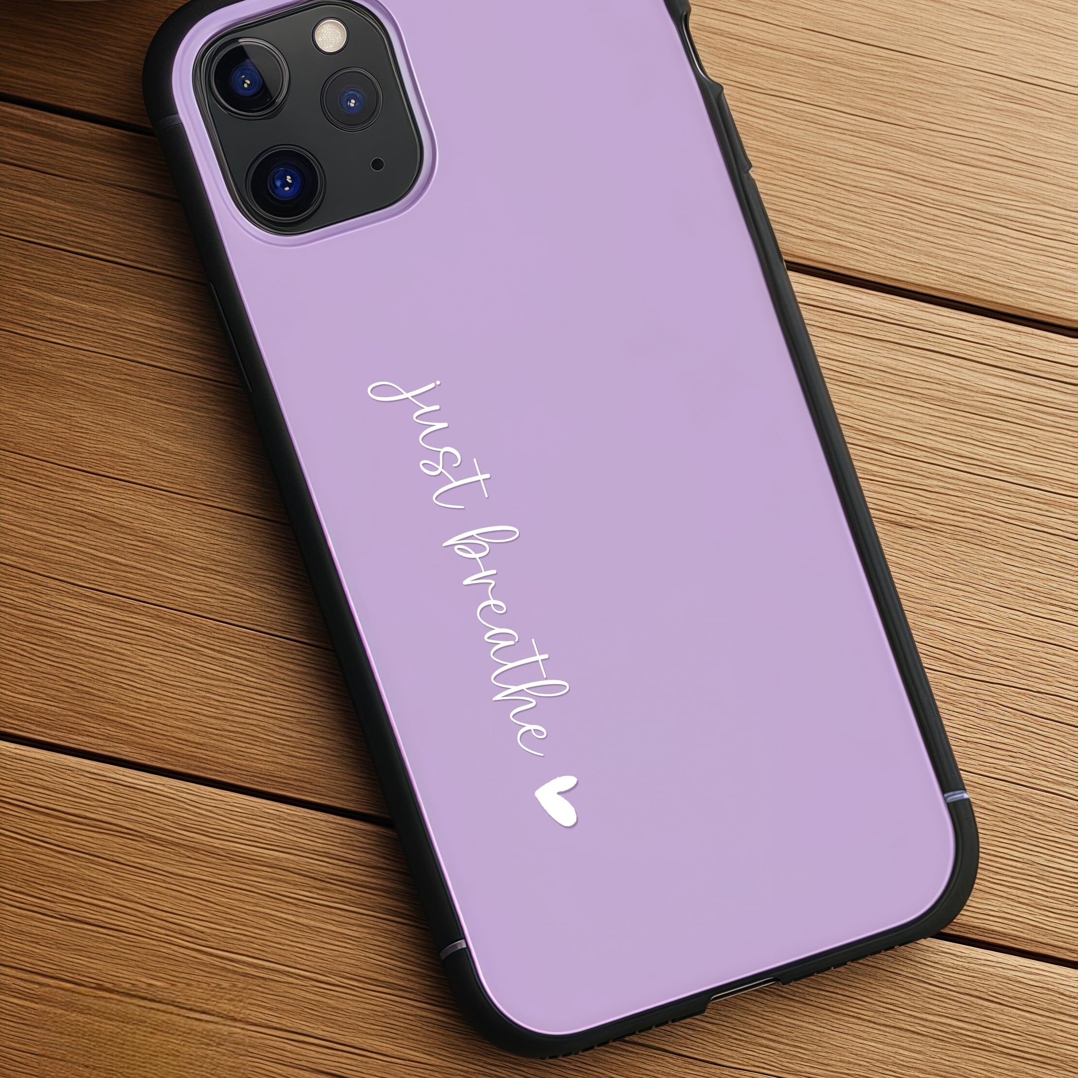 Rear view mirror decal set for Just Breathe on vehicle