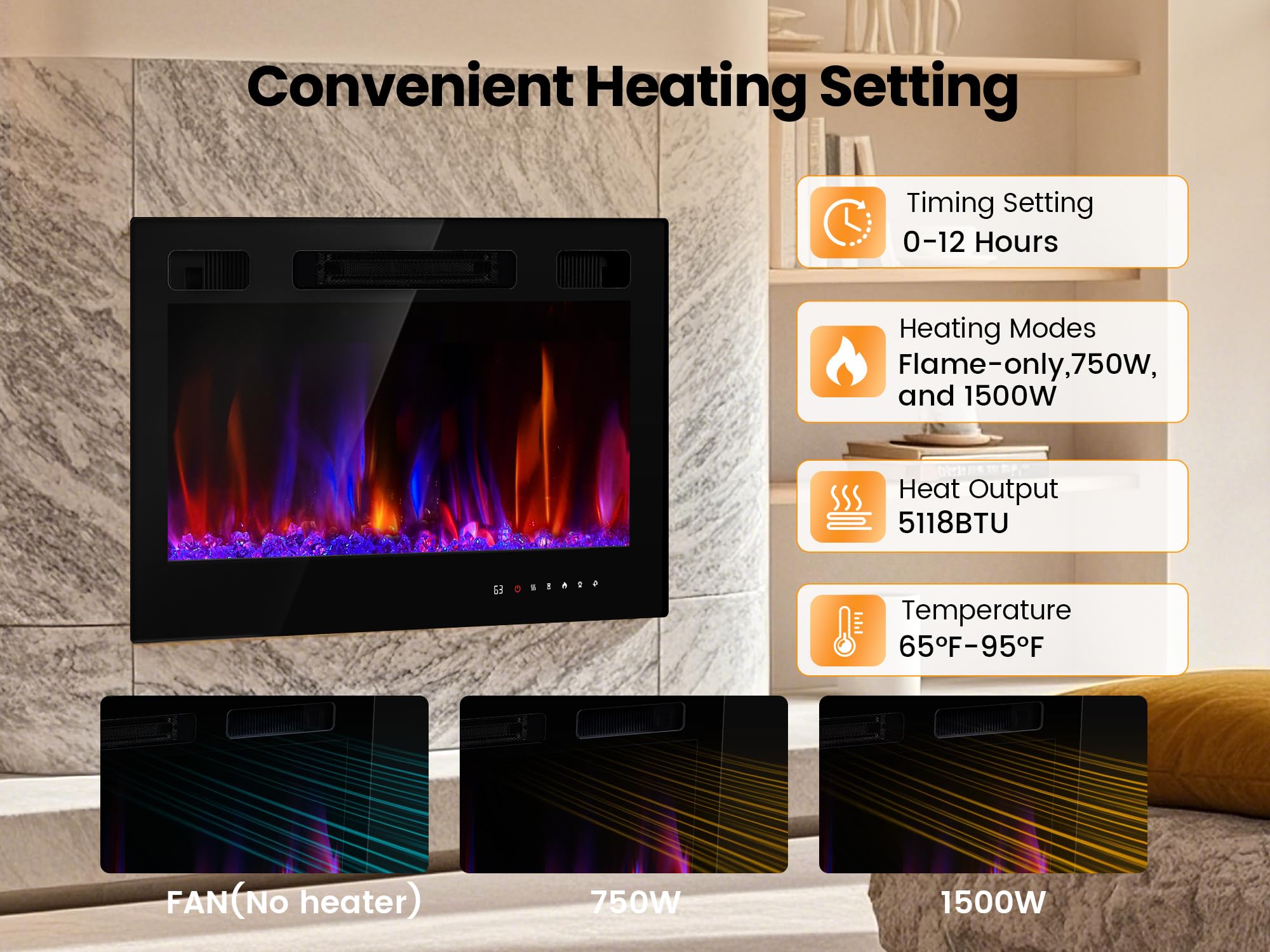 tempered glass front panel on 36 inch realSmart fireplace