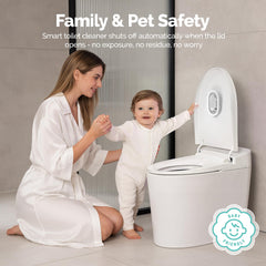 Rechargeable battery powering UV-C toilet cleaner up to 60 days
