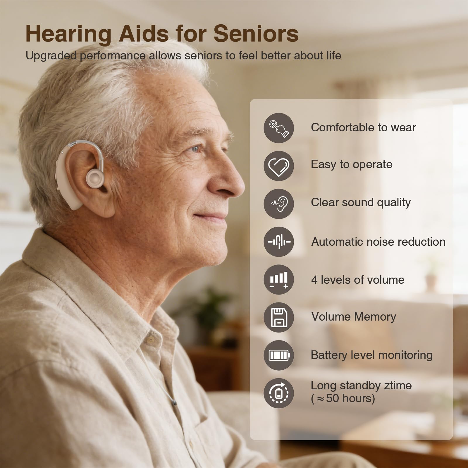Rechargeable hearing aids with volume control