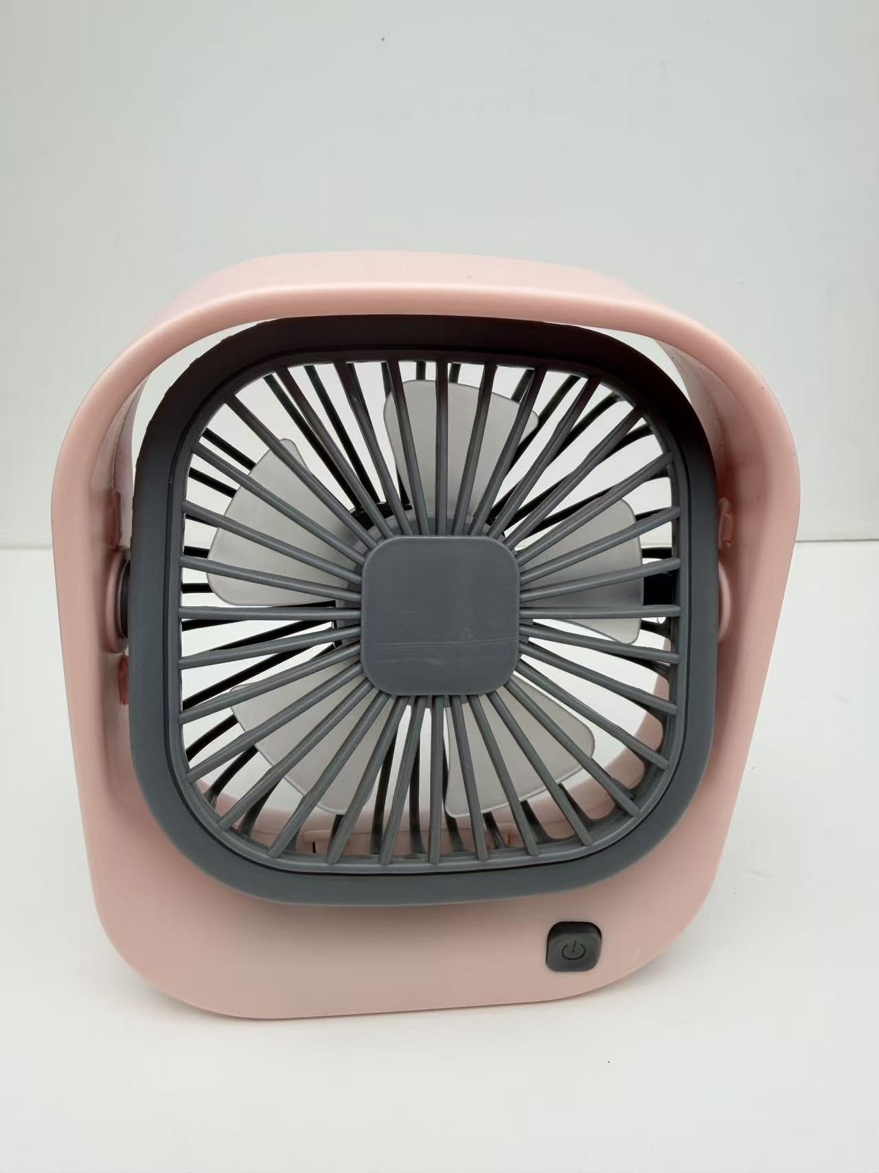 Pink Rechargeable Personal Fan for Desk Square Adjustable Portable Desk Fan